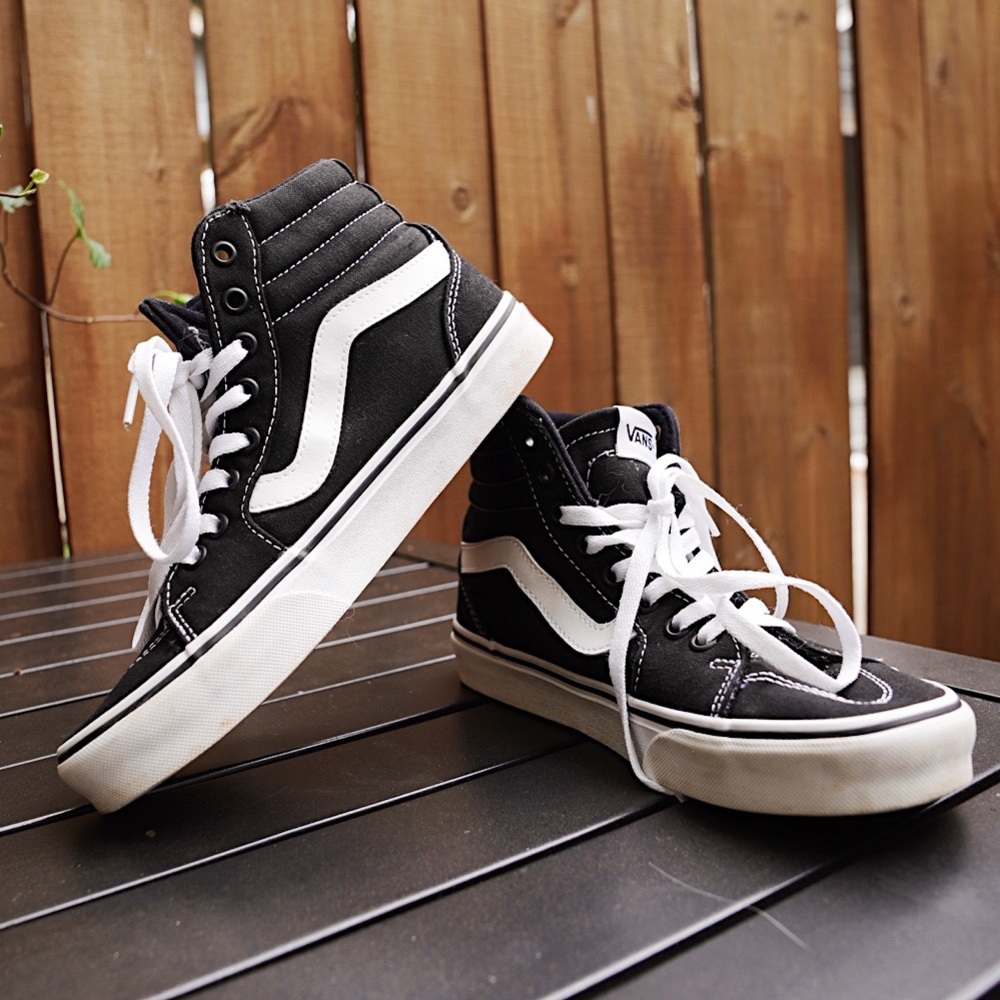 Vans Sk8-Hi Canvas Black & White Shoes